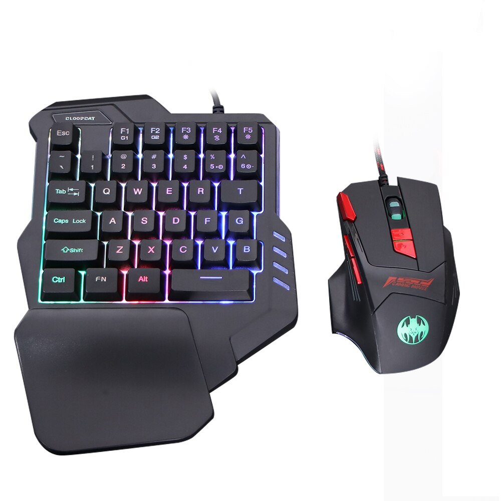 Single Keyboard Mouse Set Wired Gaming Keyboard Keypad USB Concave Key Cap 35 Keys Hand-held for Computer PC Laptop Game