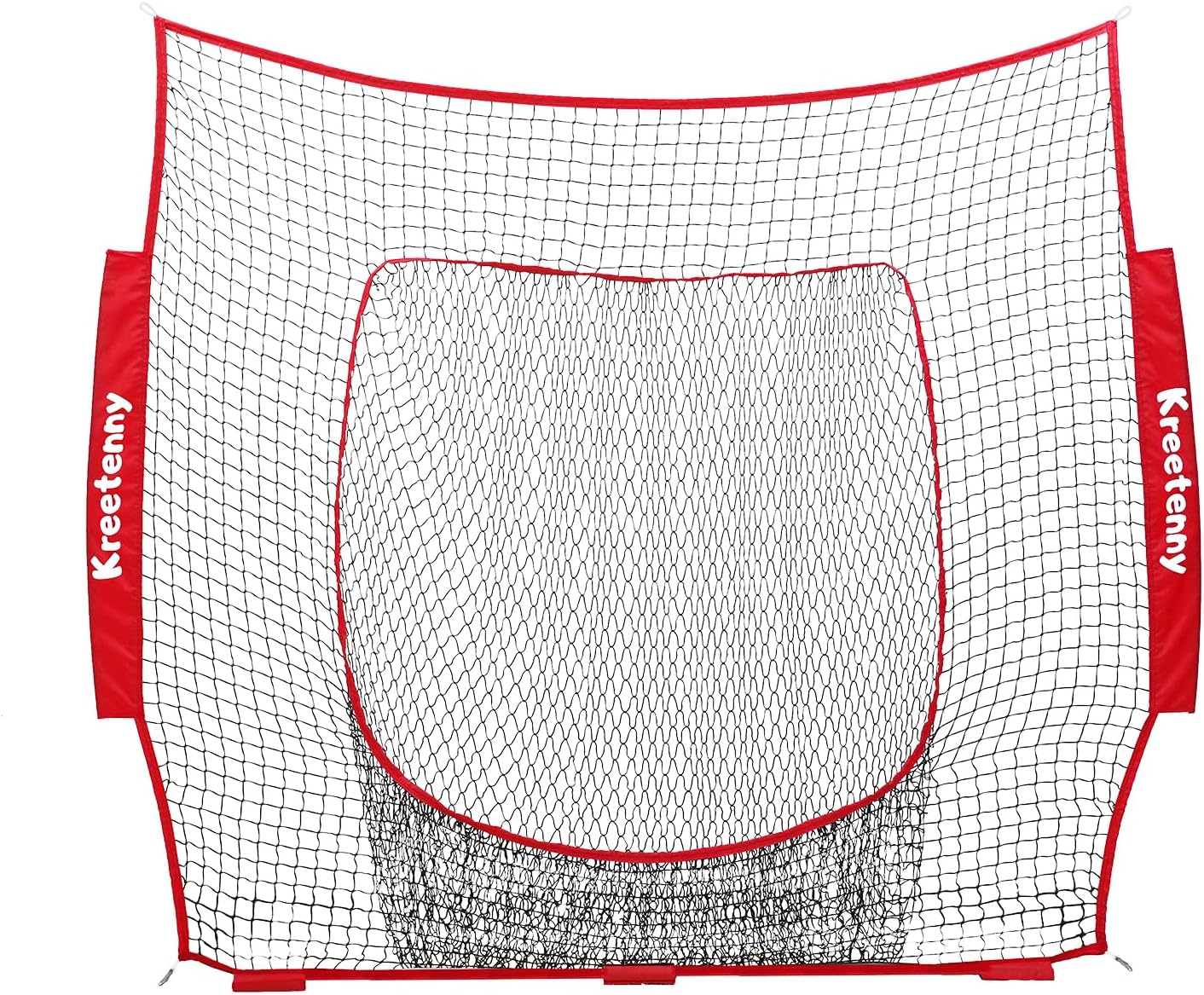 Filet de remplacement de baseball (NET SEULEMENT), filet d'entraînement de softball de baseball 7'×7' pour frapper le bâton, attraper le lancer: Rouge