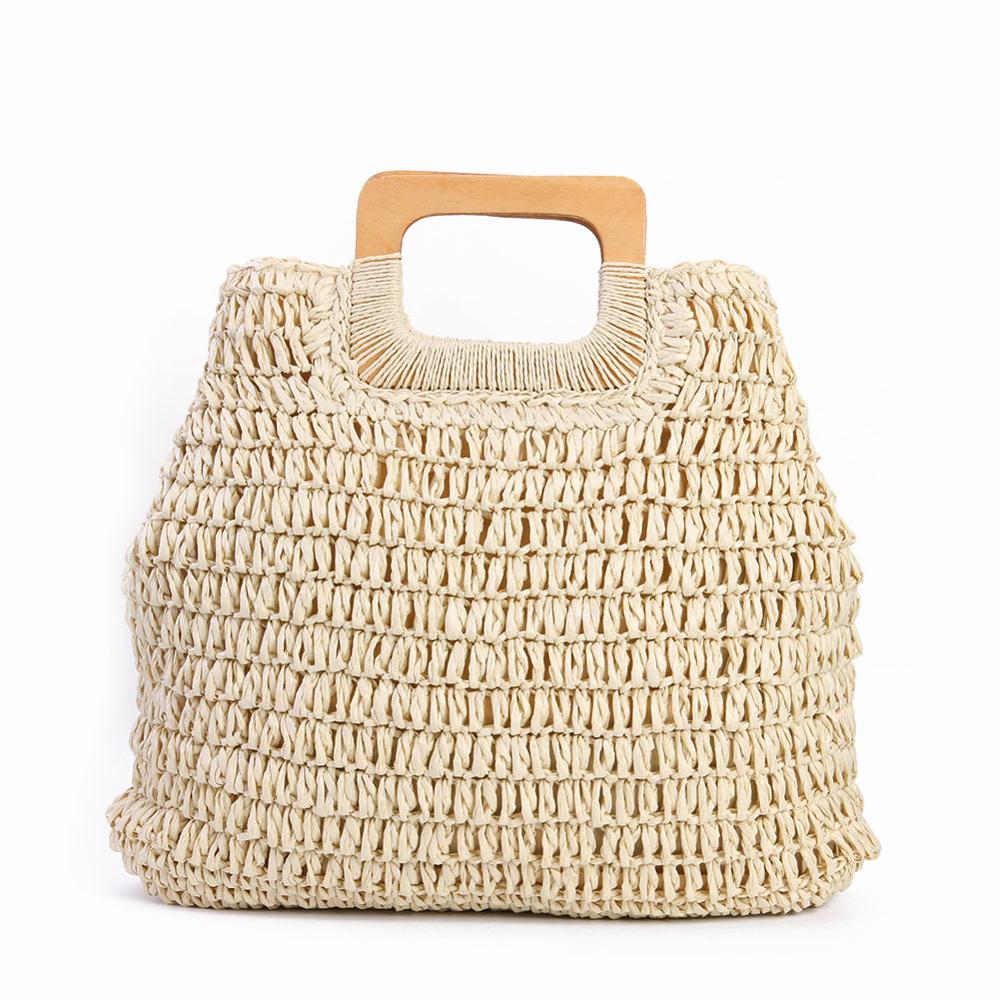 Sac à main Vintage tricoté en paille pour femme, idéal pour l'été, idéal pour la plage, idéal pour le voyage, fait à la main,