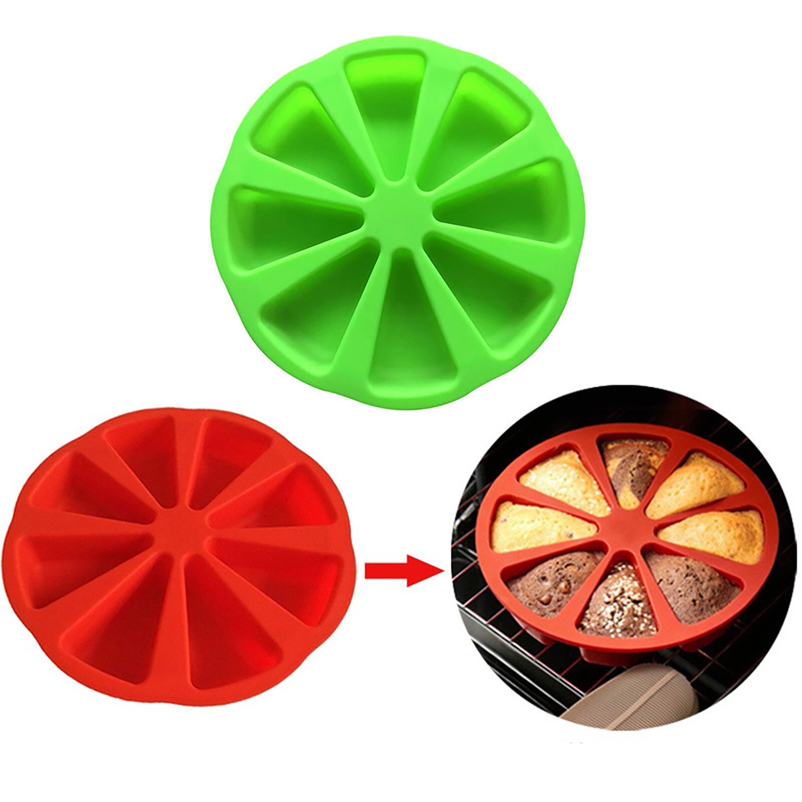 Silicone Baking Cake Mold Silicone Bakeware Baking Food Mold 8 Points Scone Cake Home Used In Microwave Baking Mold Tool #40