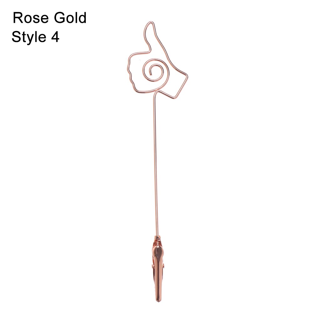 Creatieve Hart Vorm Metalen Kaarthouder Foto Clip Prijs Klemmen Stand Paper Clamp Wedding Party Desktop Decoratie Benodigdheden: style4-Rose Gold