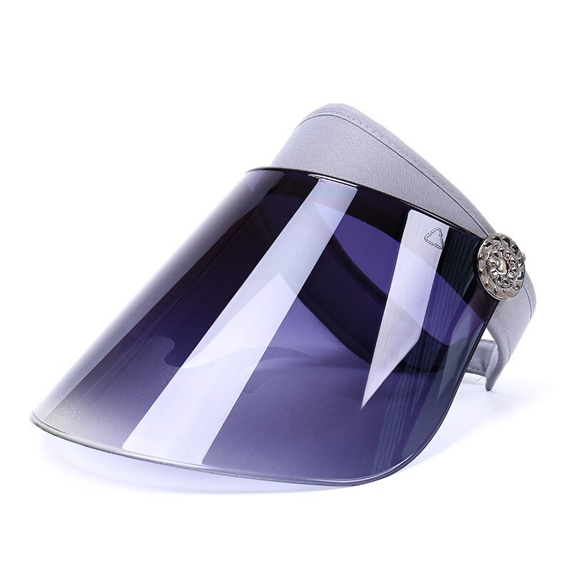 Fläckmask ansiktsmössa bakterier unisex plastvisir solhatt justerbar sportsolskydd utomhus sommarmössa  qp2: Grå