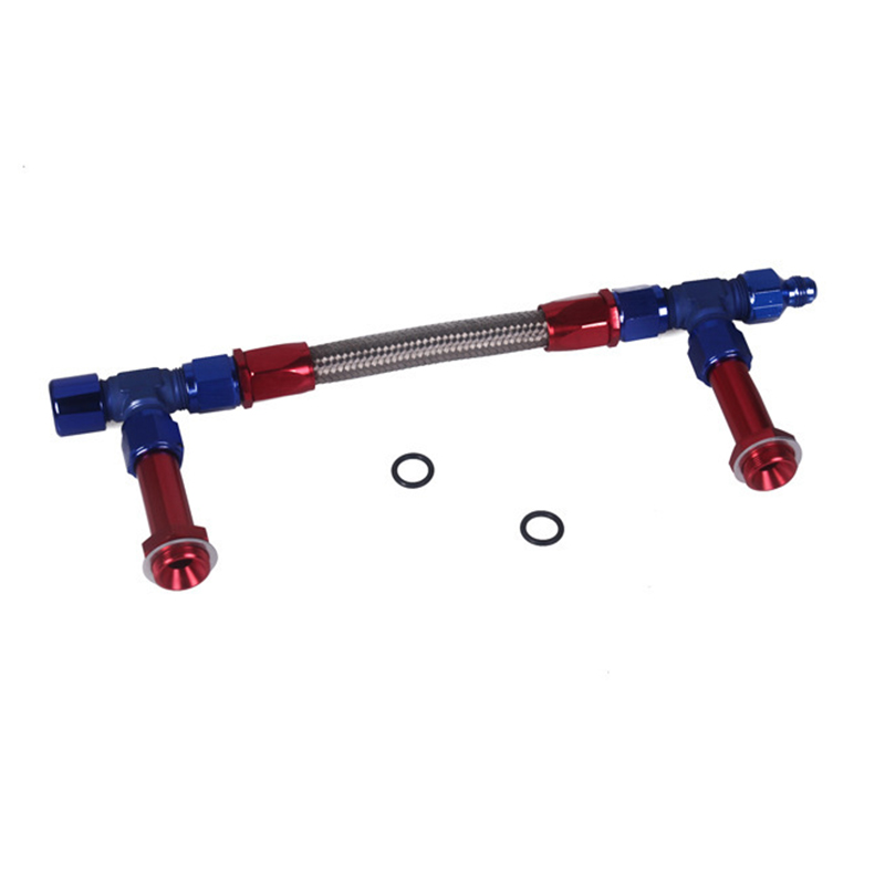 Carb Braided Fuel Line-8 Braided Stainless Steel Carburetor Dual Inlet Line Kit M8617