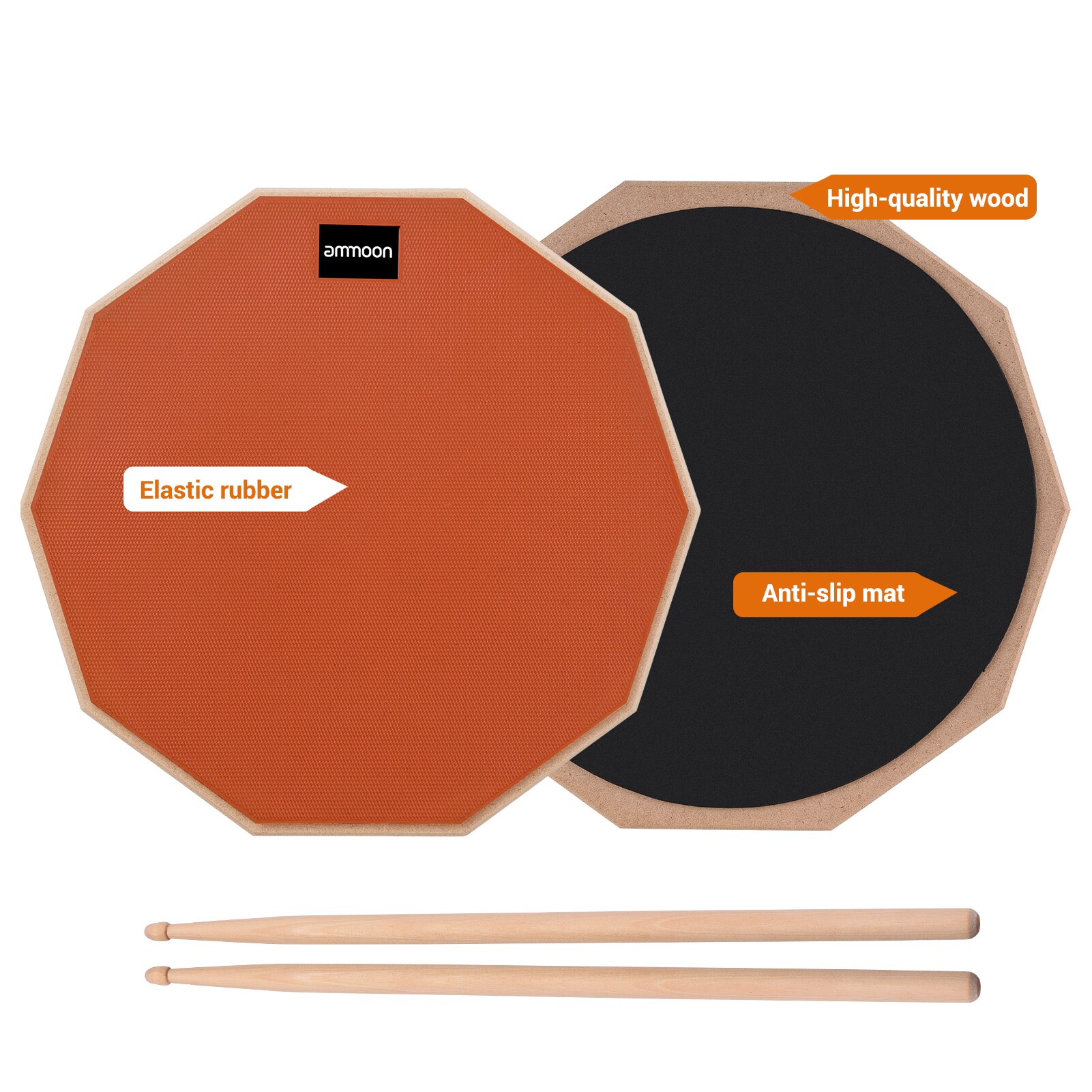 12 Inch Drum Practice Pad Mute Drum Pad &amp; Drum Stok Draagtas Voor Studenten Beginners Slaginstrumenten Drum Accessoires
