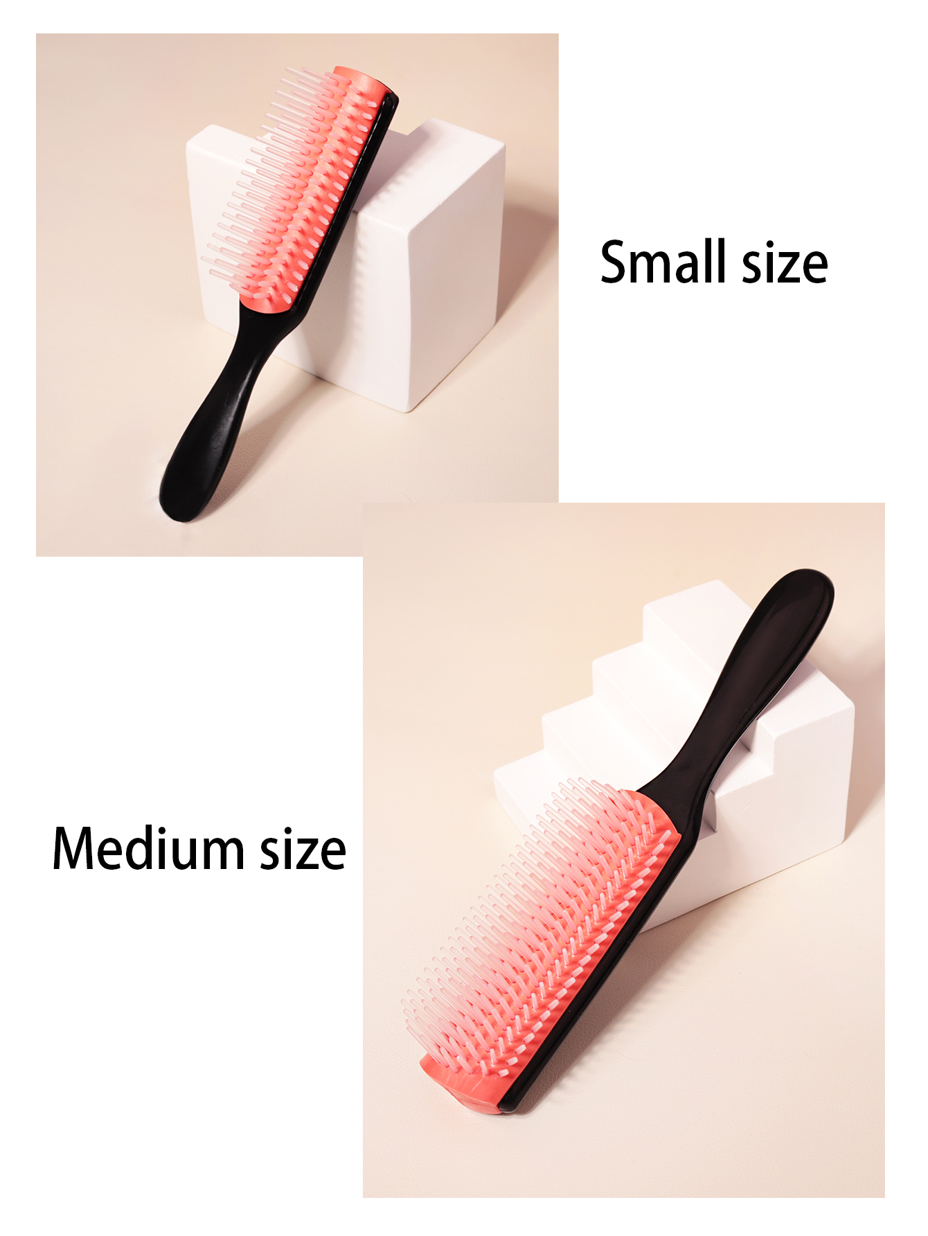 Cepillo de peinado clásico de 9 filas y 5 filas, cabello rizado y liso, cabello grueso natural, separación de soplado, herramienta de modelado y peinado