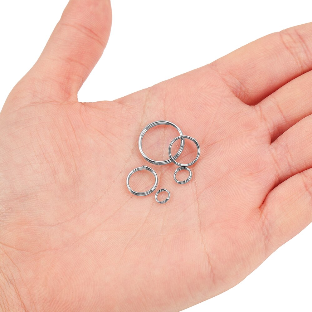 50/100pcs/lot 5-15 mm Stainless Steel Open Jump Split Rings Double Loops Connectors For DIY Keyring Jewelry Making Accessories