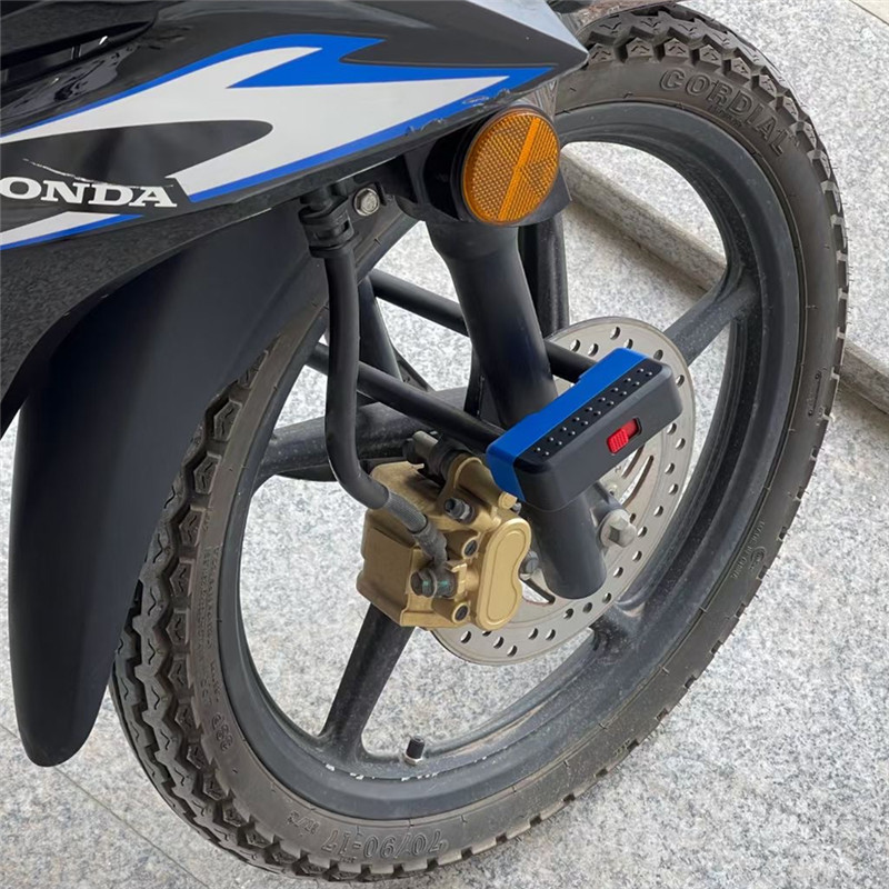 Falante Diebstahlsichere Mountainbike-Vorderradgabel U-Schloss Moto-Cross Motorrad Vorderradgabelschloss Wasserdicht Zwei Farben 2 Messingschlüssel