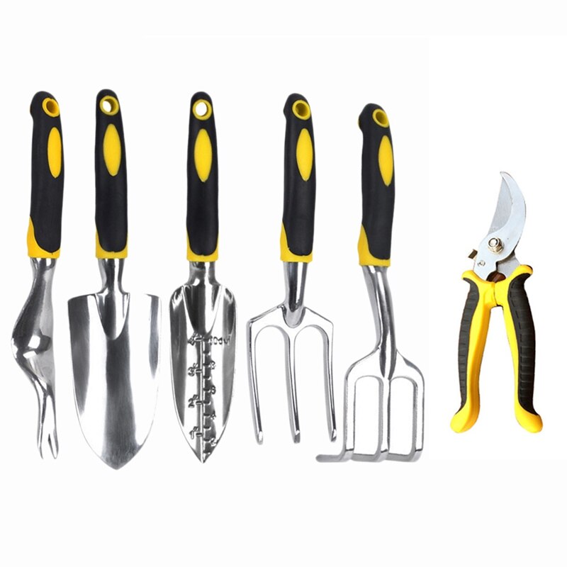 6Pcs/Set Durable Steel Garden Shovel Spade Fork Transplanting Digging Tools Manual Removing Taproot for Homegrown Planting Weedi