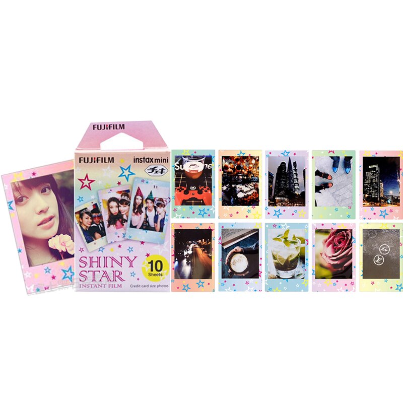 10 blätter Fuji Fujifilm instax Mini 11 9 filme weißen Rand 3 Zoll farbe Film für sofortig Kamera Mini 8 9 11 7s 25 Foto papier: Sterne