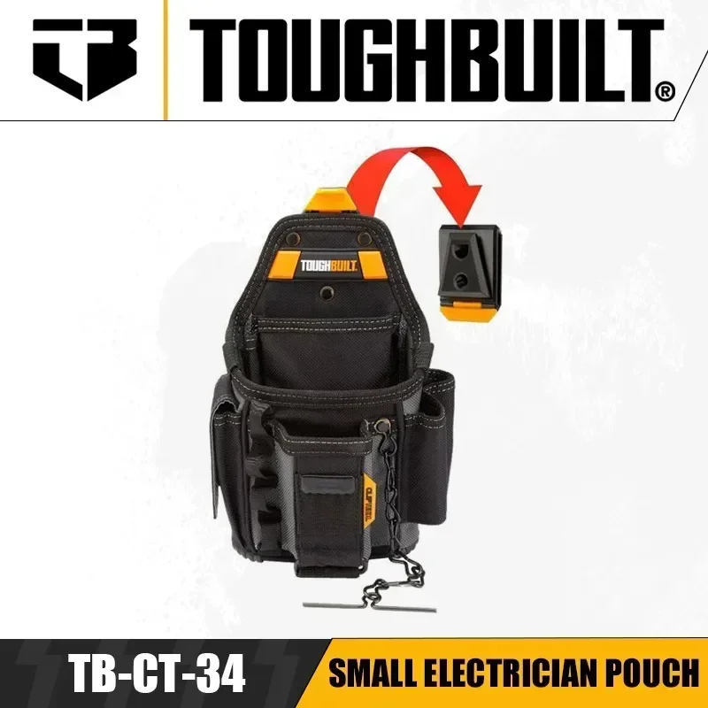 TOUGHBUILT TB-CT-34 Small Electrician Pouch Multi-functional Portable Sturdy and Durable Storage Toolkit: Default Title