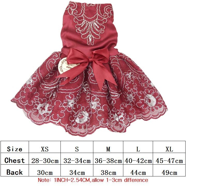 Kitten Cat Wedding Dress Lace Pet Cat Dresses Tulle Teddy Skirt for Small Cat Dogs XS S M L XL: Wine red / M