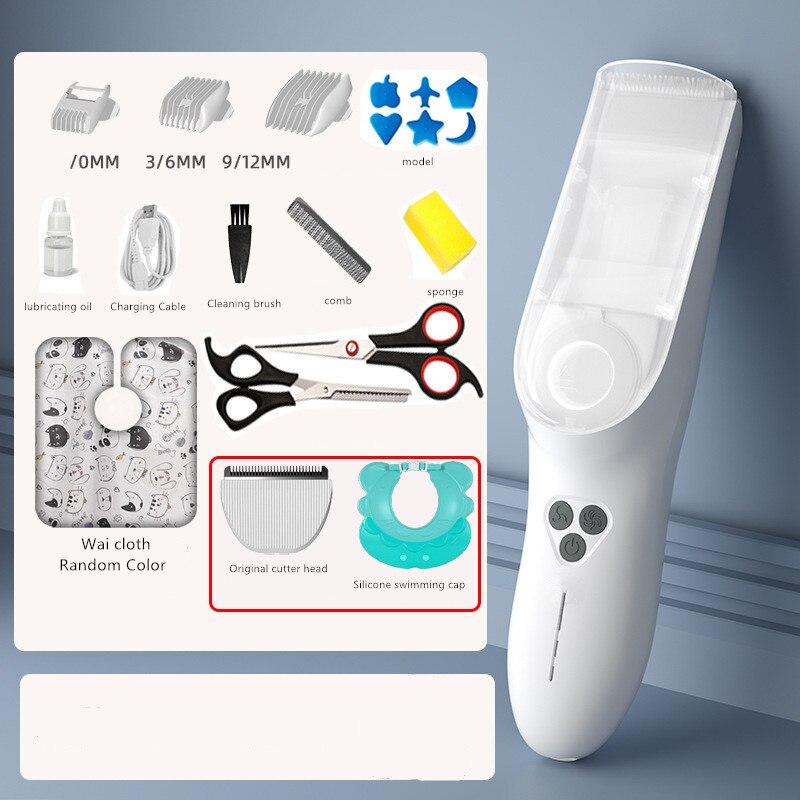 WEIDZ USB Rechargeable électrique tondeuse à cheveux pour enfants adultes silencieux automatique cheveux aspiration salle de bain tondeuse IPX7 étanche: Rouge