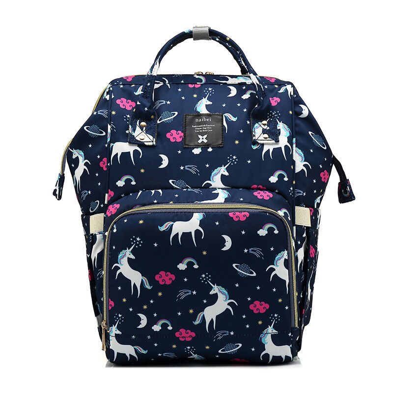 Saco da mãe mochila dos alunos da escola primária confortável grande capacidade multi-funcional moda viagem saco impermeável: My Little Dark Blue