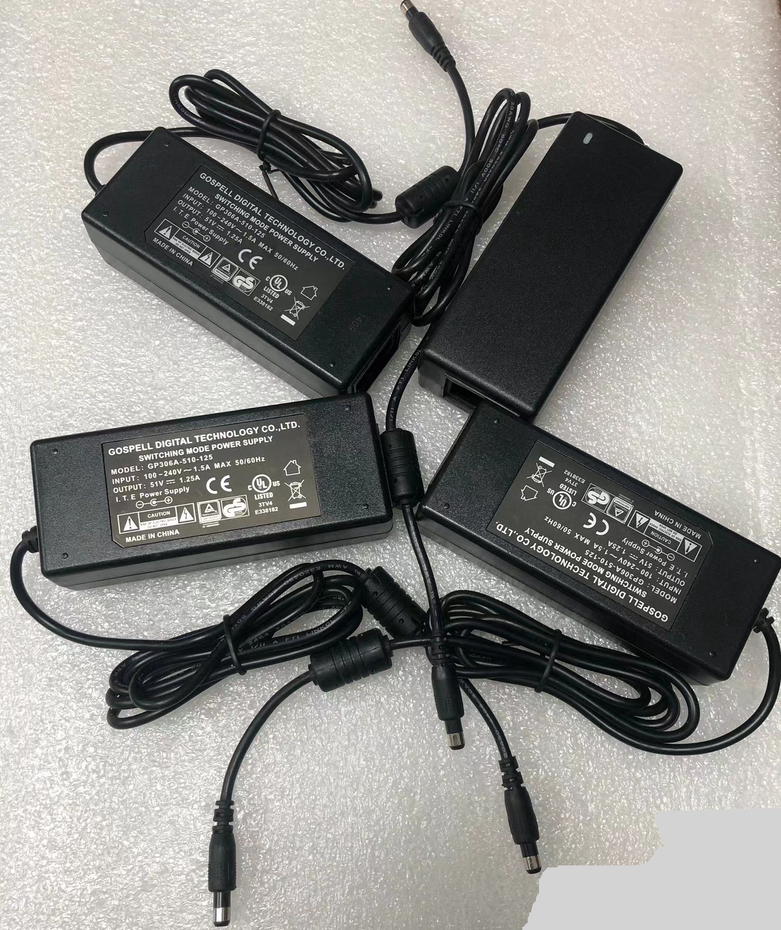 Original GOSPELL 51V 1.25A AC DC Adapter Charger GP306A-510-125 For POE Switch And Laptop Power Supply 5.5x2.5mm