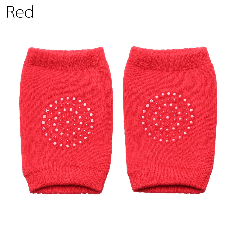 Un par de calcetines transpirables de seguridad para niños que gatean, almohadillas de seguridad para bebés, calentadores de piernas para bebés, calcetines transpirables antideslizantes para gatear: A-red