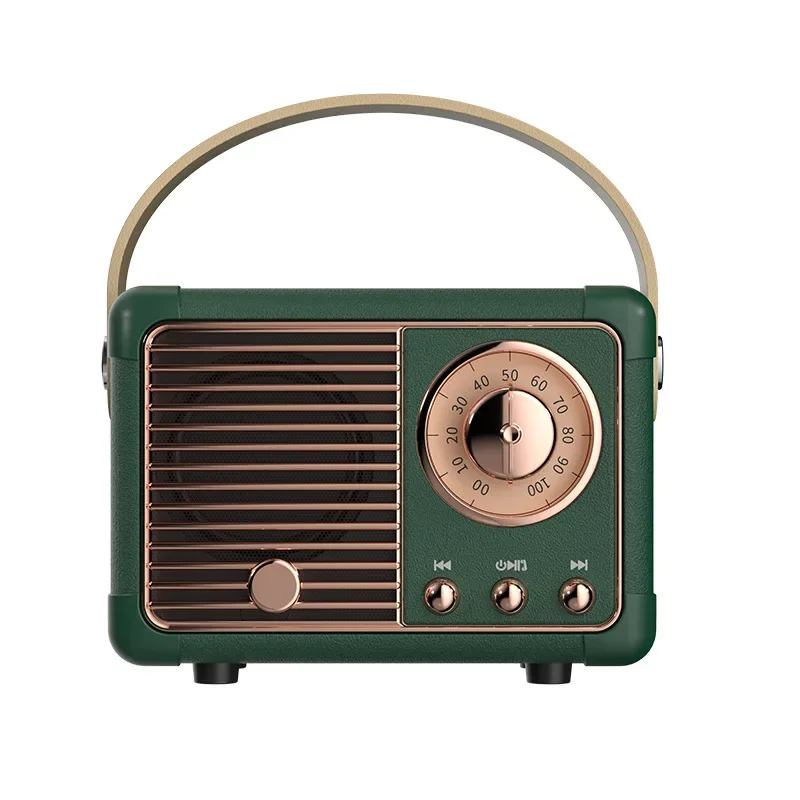 Mini retro bluetooth-kompatibel högtalare med  hm11 klassiska musikspelare, ljud stereo, dekoration, minihögtalare, resemusikspelare: Gräsgrön