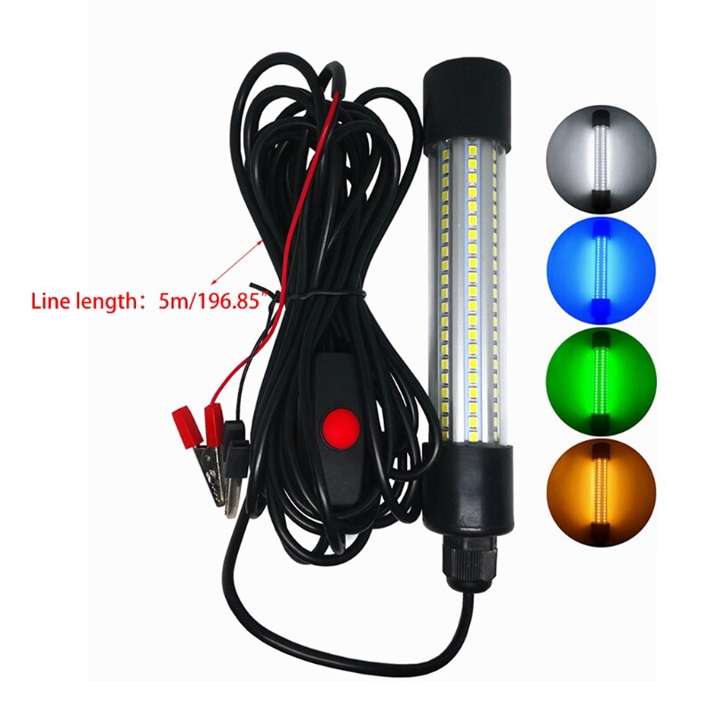 LED Submersible Fishing Night Light Underwater Fish Lure Bait Finder Lamp