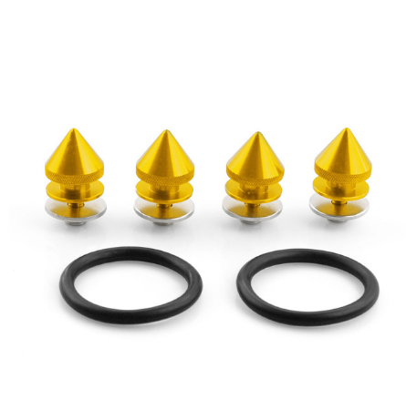 Juego de JDM-1 Universal para coche, tapas de escotilla de parachoques delantero, tornillos de liberación rápida, Tuercas de aleación de aluminio para la mayoría de los coches y camiones: Dorado