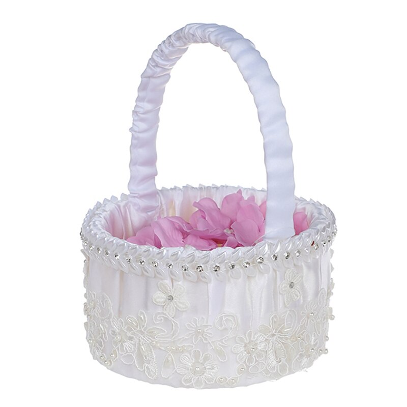 Suitable Wedding Flower Basket Flower Petal Basket Wedding Flower Basket Western Style Lace Wedding Supplies