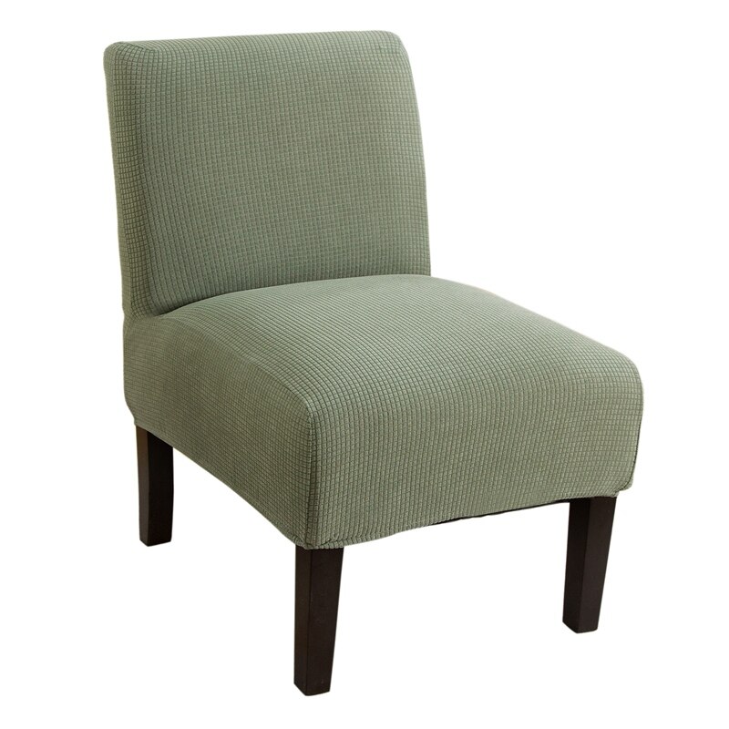 Stretch accent stolbetræk midten af århundredet moderne stol slipcover armløs stolbetræk spandex møbler protecor elastisk: Grønt stolbetræk