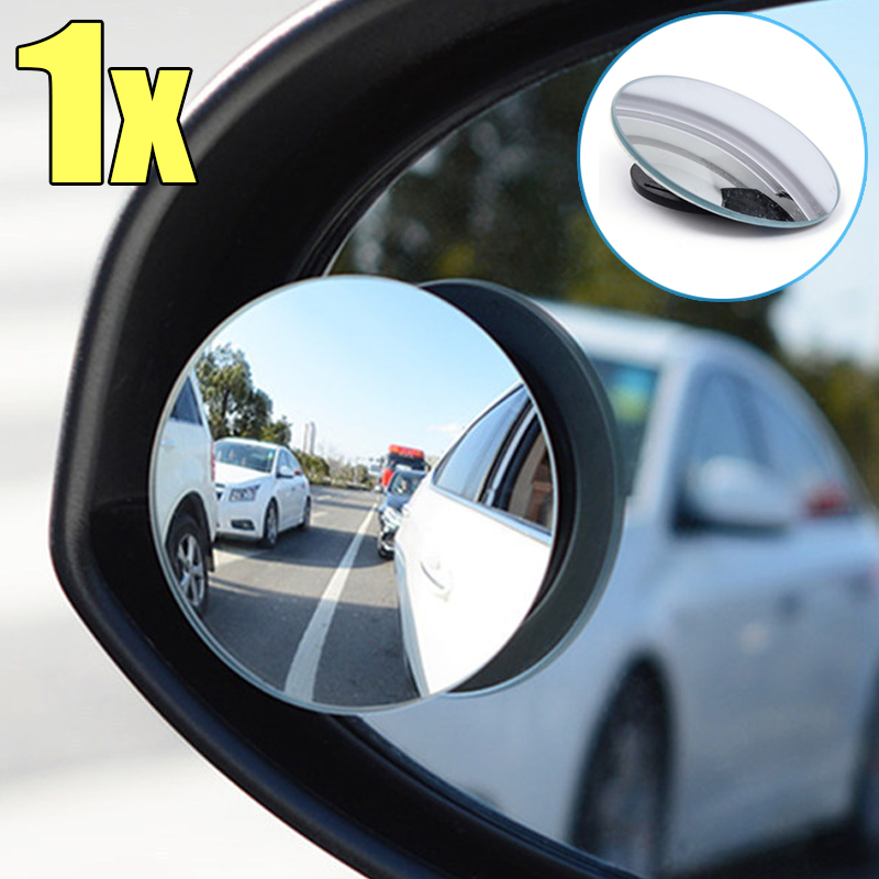 Espejo retrovisor para coche, espejo auxiliar para punto ciego, Ultra claro, ángulo grande ajustable de 360 grados, espejos sin bordes inversos para coche: Rojo