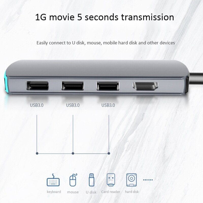 Adatto per computer Portatile di Mela Tipo-C attracco stazione USB 3.0