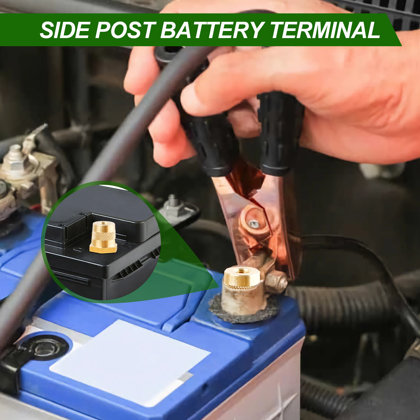 Battery Pole Adapter Pair Positive Negative Battery Post Terminals with Male Thread M8 Battery Stud Connector car Accessories