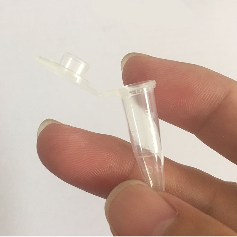 Tubo de ensayo transparente, 100 Uds., 0,5 ml, PCR, con tapa, Vial centrífugo, envase tapa a presión, suministros de laboratorio