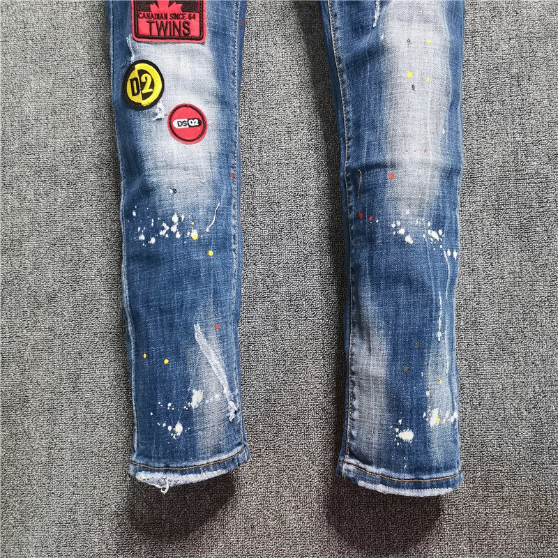 Vaqueros hombre efterår bootcut jeans til mænd slim fit stof stretch jeans blå stramme tiggerbukser pantalon homme