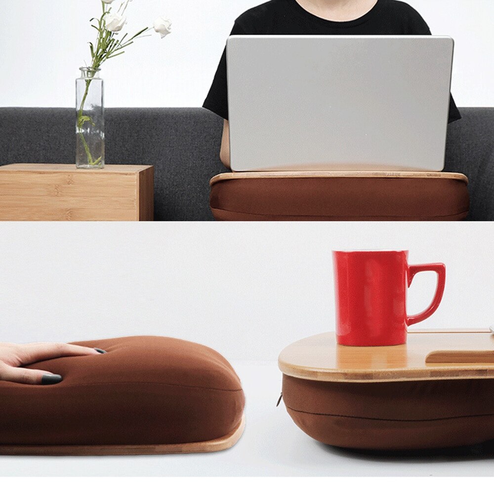 Multifunctionele knietafel, laptopbureau voor 14 inch computer, tablet, telefoon, opklapbaar, draagbaar, hoofdsteun voor buiten, kantoor, dutjekussen