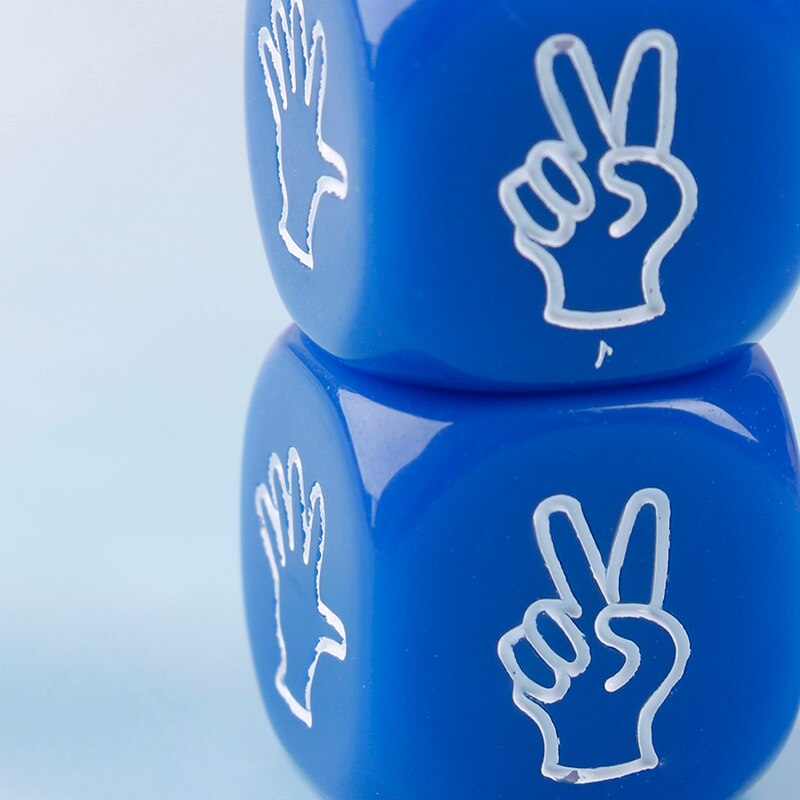 2Stck 6-Seite Würfel Spielzeug 20mm Lustige Trinken Spiel Würfel Felsen Papier Schere Finger-vermute Glücksspiel