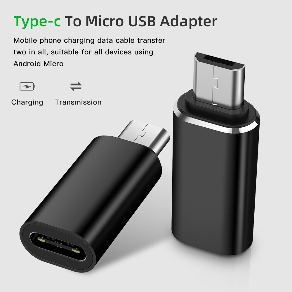 Type C Adapter USB C to Micro USB Cable Alloy Micro USB Male to Type C Female Adapter Converter Connector for Phone Tablet