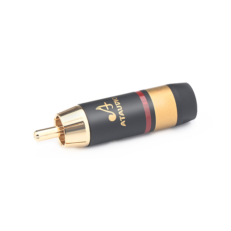 4 Uds conector RCA de alta fidelidad conector macho RCA chapado en oro de para soldadura de Cable de Audio RCA