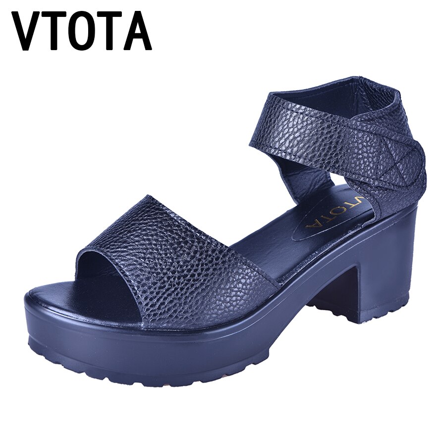 Vtota kvinder sandaler bløde pu sommersko kvinder platform sandaler åben tå sandalias bagatel højhælede damesko  x401