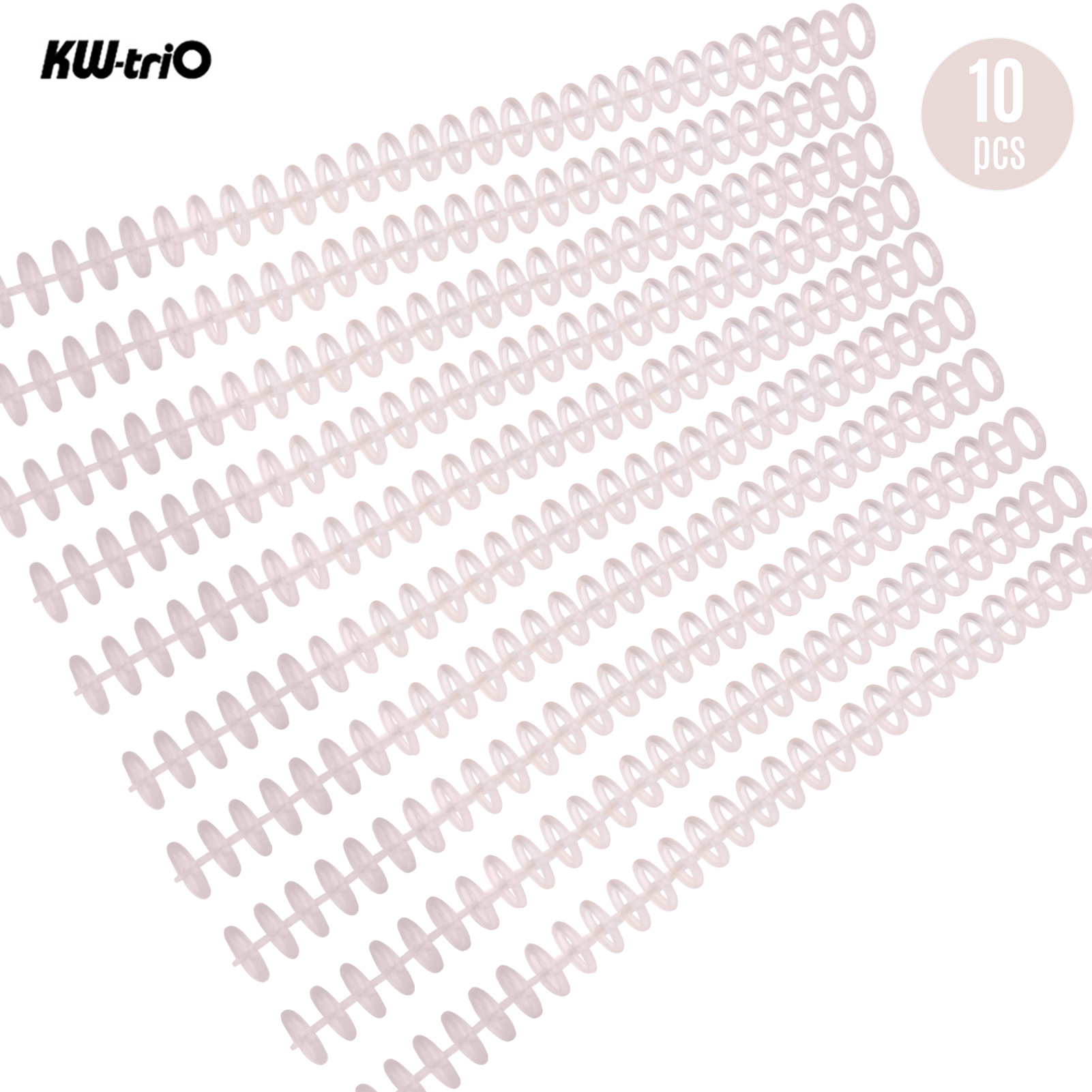 Kw-trio 10 stk plastik 30- hullers løse bladbindere ringbindende pigge kamme 85 ark kapacitet til diy papir notesbog album