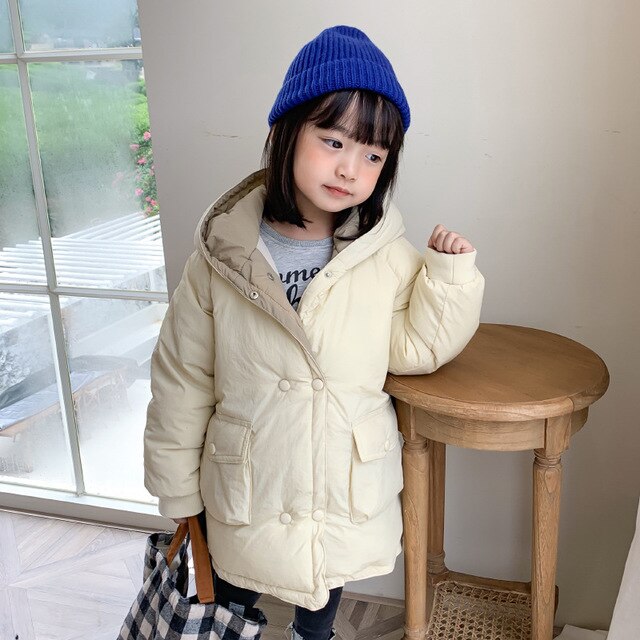 Toddler Girls Coats Winter Thicken Hooded Warm Down Jackets for Girl Kids Clothing Coats 2 3 4 5 6 Years Chilren Snow Wear: Beige / 24M
