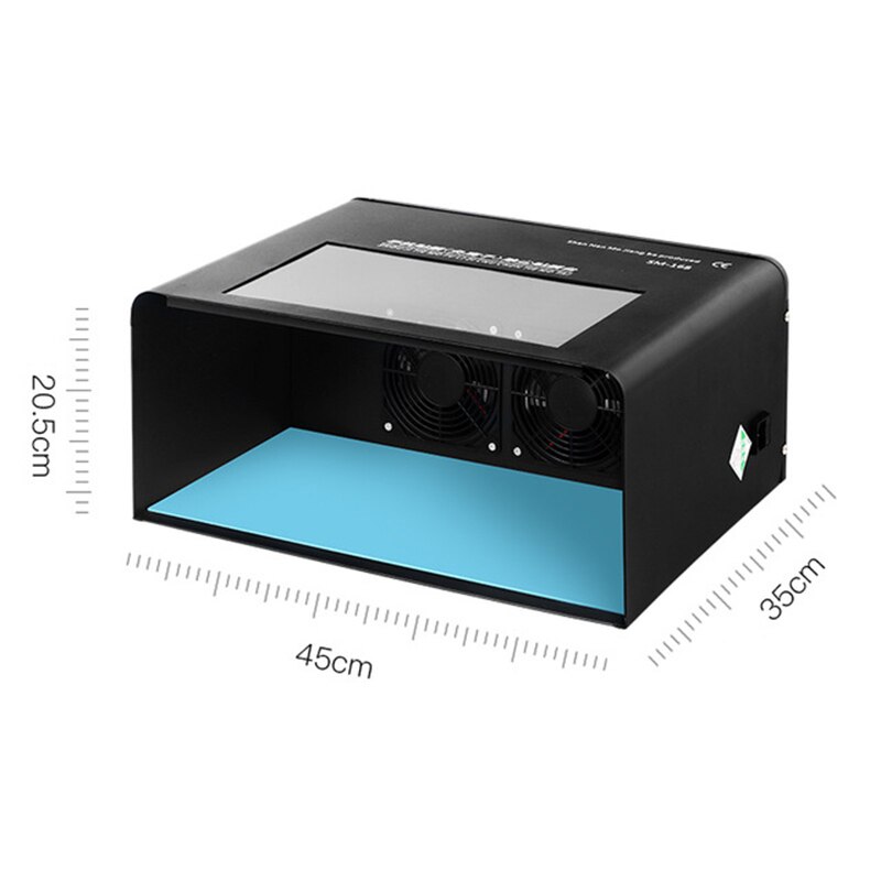 FONLYU With UV Light Lamp Dust Free Room Work Table For Film Cutting Machine Hydrogel Film Laminating Mobile Phone Repair Tool: US110V Black Big