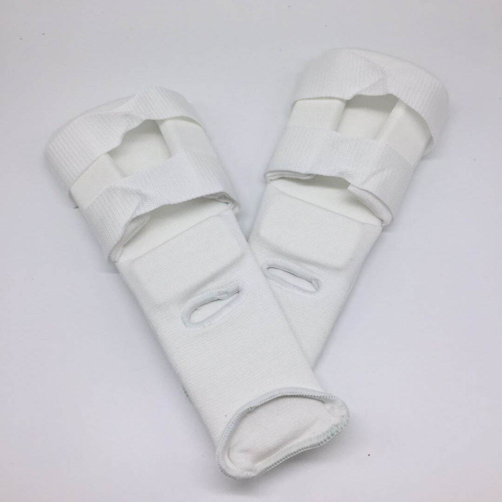 SINOBUDO Kyokushinkai-Protector de pierna para Karate, Kyokushin, espinilleras, protectores blancos para Kick Boxing, Karate