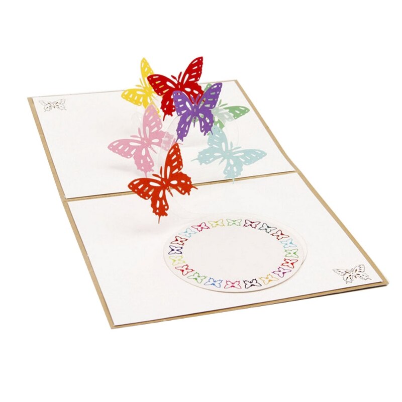 Tarjeta 3D de mariposa, feliz aniversario, cumpleaños, San Valentín, Navidad, novedad de