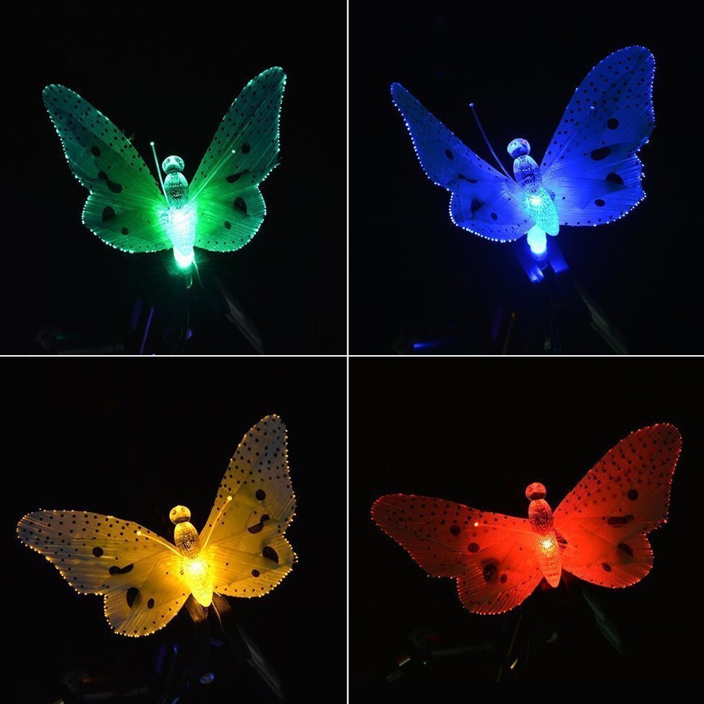 Led Vlinder Fairy String Light Kerst Solar Glasvezel Vlinder Led Fairy Light Garland Wedding Garden Party Decoratie