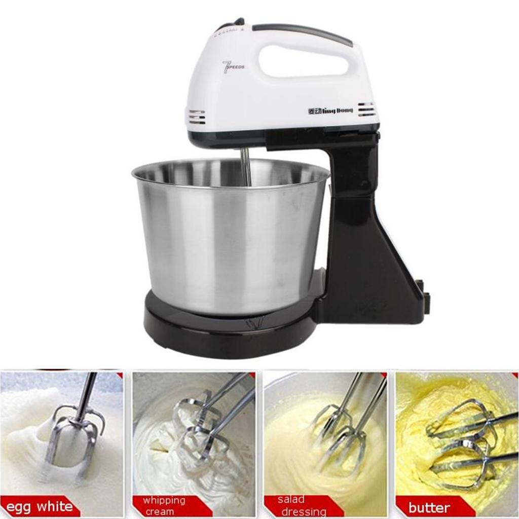 Elektrische Hand Mixer 7-Speed Mini Met Emmer Stand Mixer Voor Bakken Taart