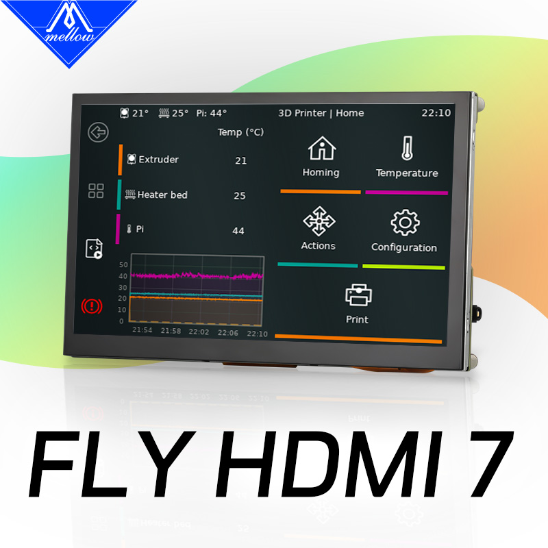 mild Fliege HDMI7 LCD HDMI Anzeige Touchscreen Für DIY 3D Drucker Teile VzBoT Voron Zubehör Für Himbeere Pi Fliege Pi C8 Lite2