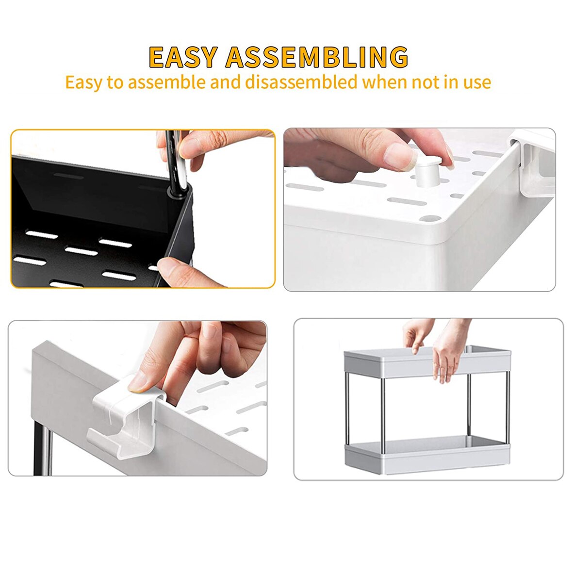 Under Sink Organizer Under Bathroom Sink Storage 2 Tier Organizer Bath Collection Baskets Multi-purpose Under Sink Storage