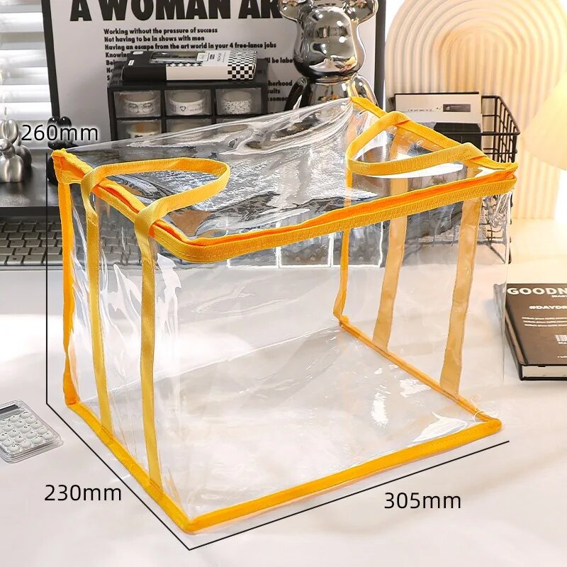 Boîte à livres pliable, salle de classe de dortoir d'étudiants, boîte de rangement de livres, boîte de tri et de rangement de livres ménagers transparente et étanche: YELLOW