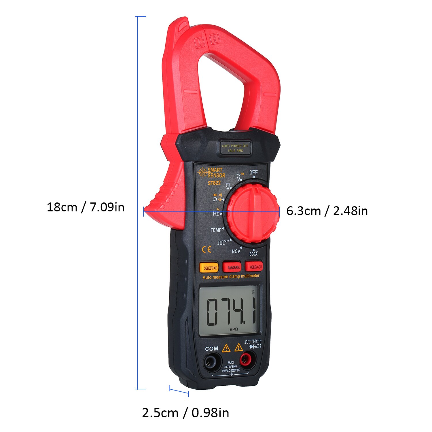 SMART SENSOR Digital Clamp Meter High Precision Manual Range Multimeter AC Clamp Ammeter Clamp Gauge ST821 ST822 ST823