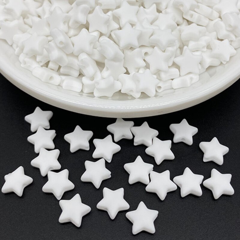 100 unids/lote 9mm cuentas acrílicas con forma de estrella de Color puro espaciador suelto para hacer joyería colgante collar pulsera hecha a mano DIY: Morado