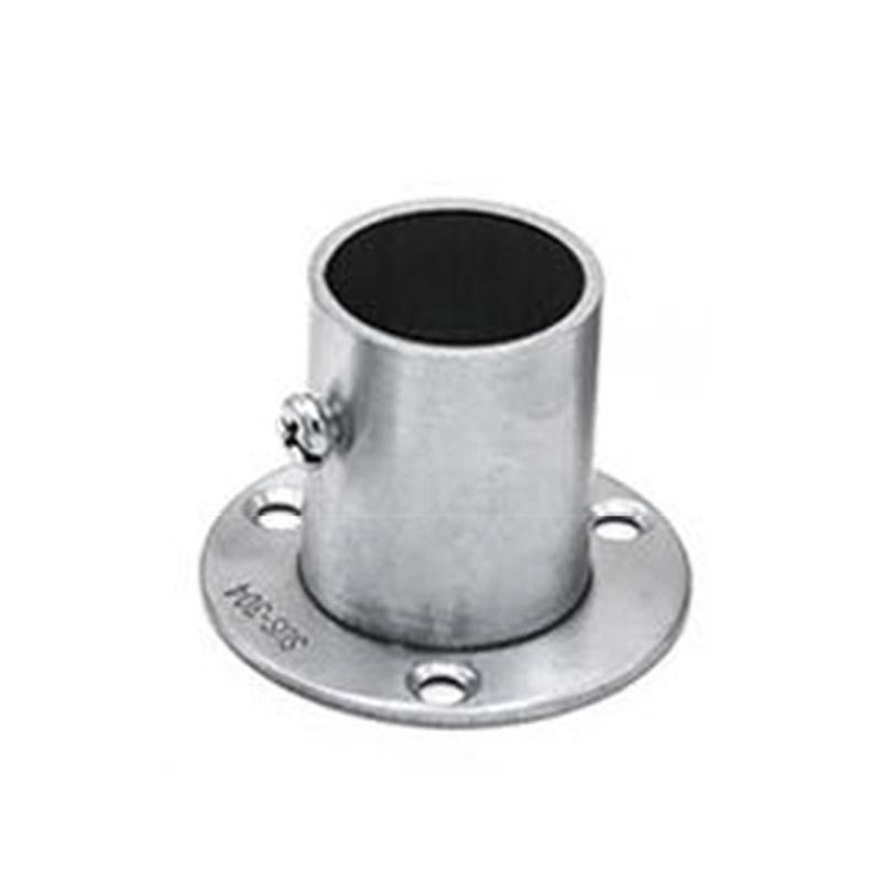 Stainless Steel Pole Socket Flange Rod Holder Wall Mount Pipe Bracket for Closet