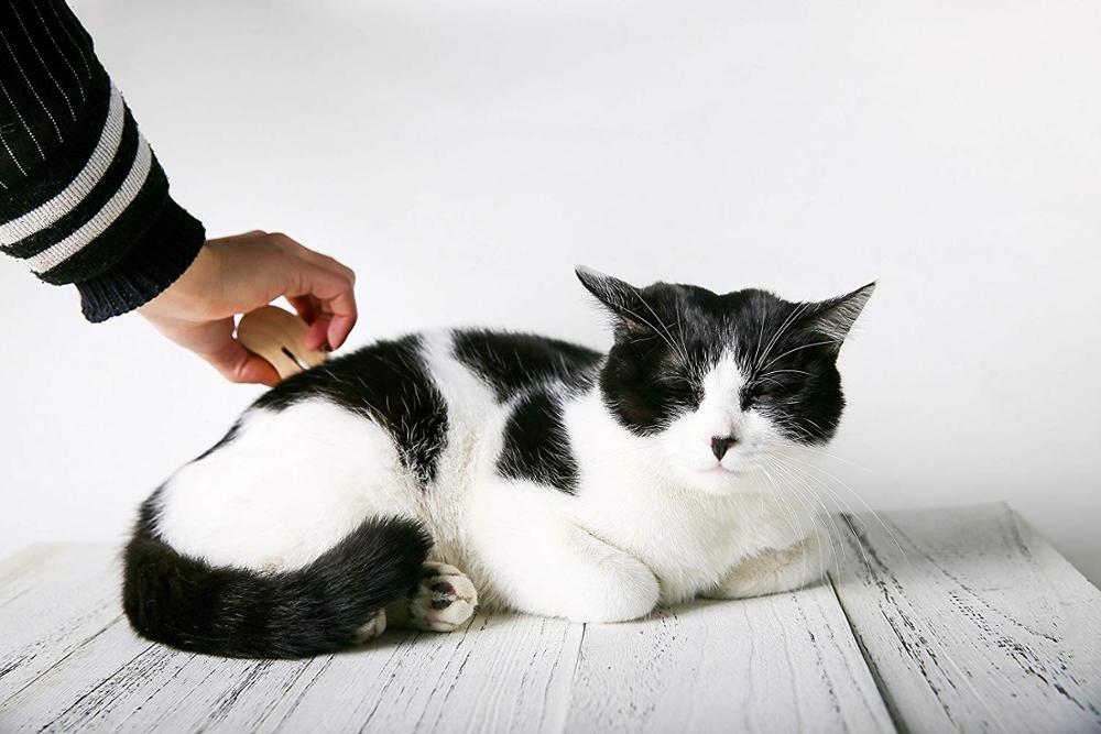 Pet Wood Groom Brush, Deshedding Grooming Tool, Dog Comb Pet Wooden Groomer Ergonomic