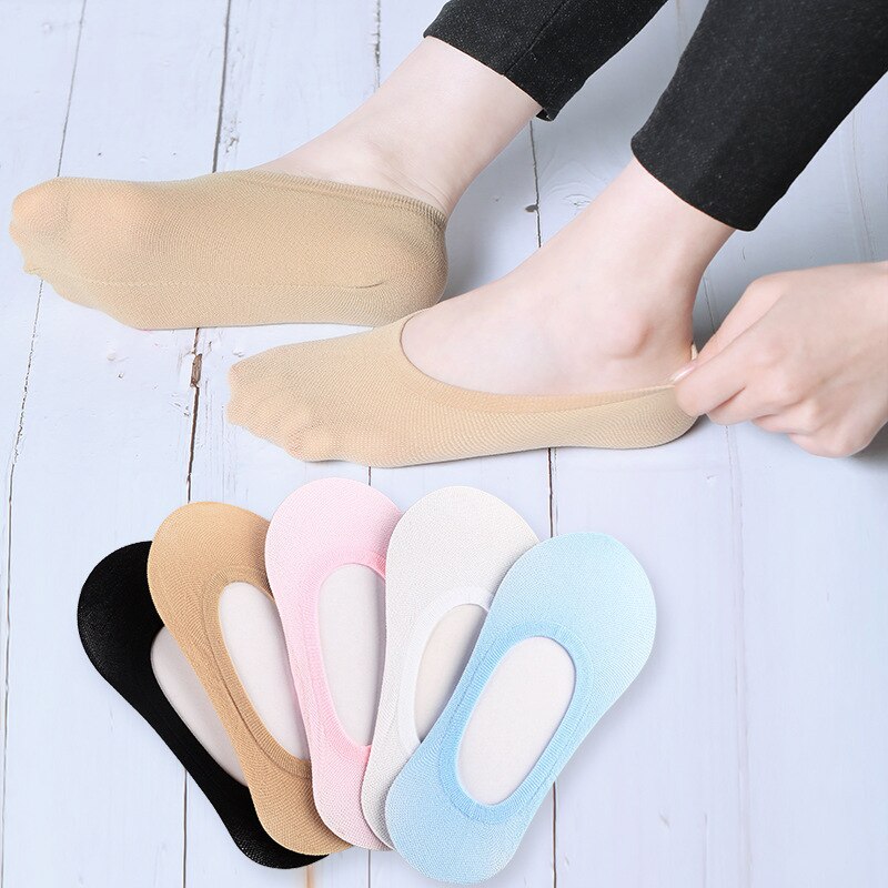 5 pairs invisible women's socks for spring summer candy color pink socks women 50801