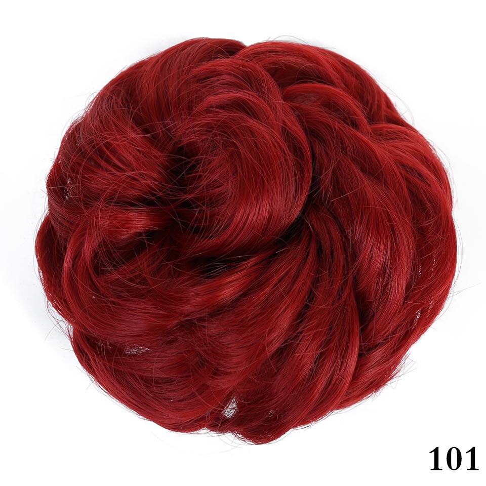 Manweisynthetic rodet chignon donut gary brun farve hår knolde pude elastisk hår reb gummibånd hår extensions: 101